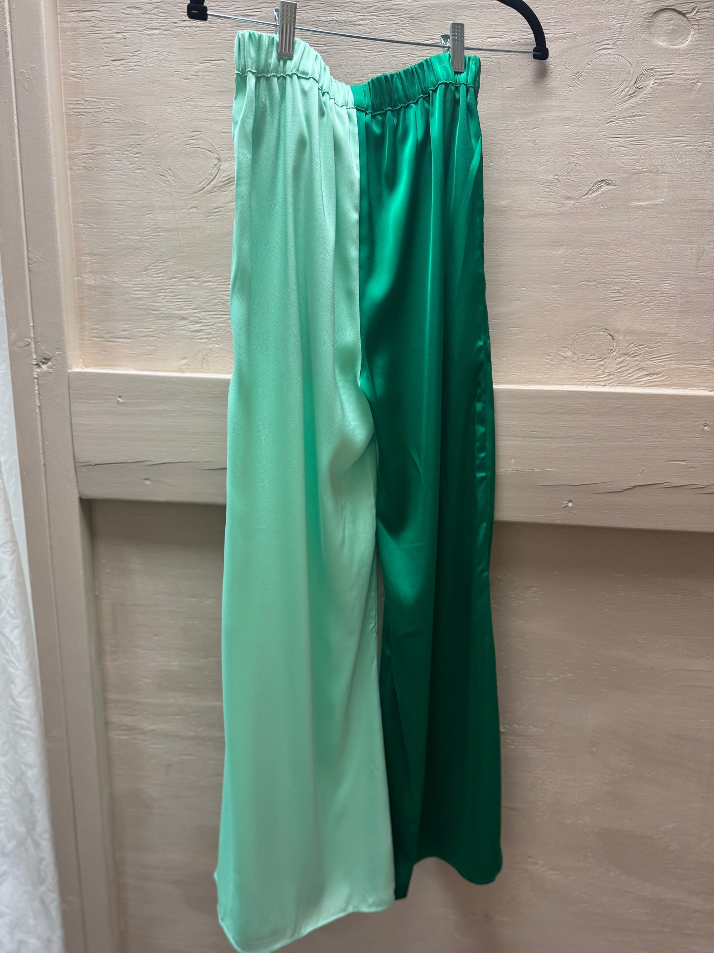 Two Sided Green Silk Pants