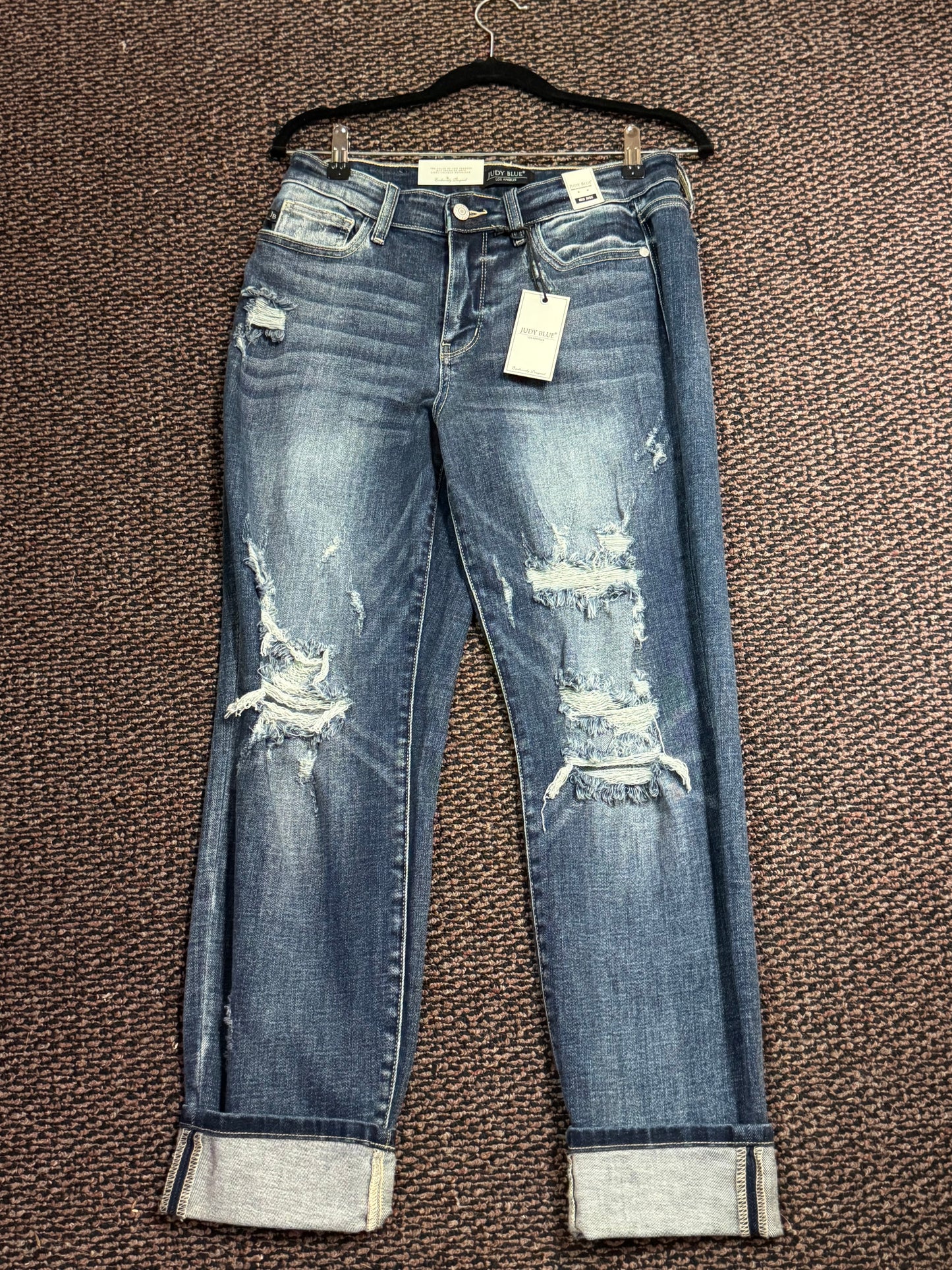 Dark wash Distressed Denim