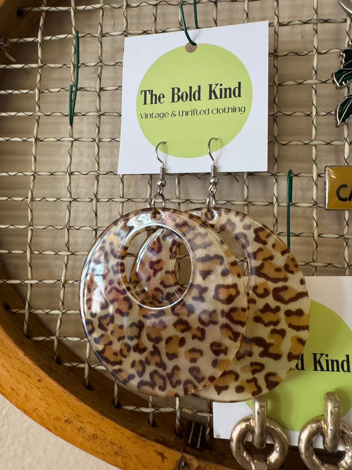 Leopard print acrylic earrings