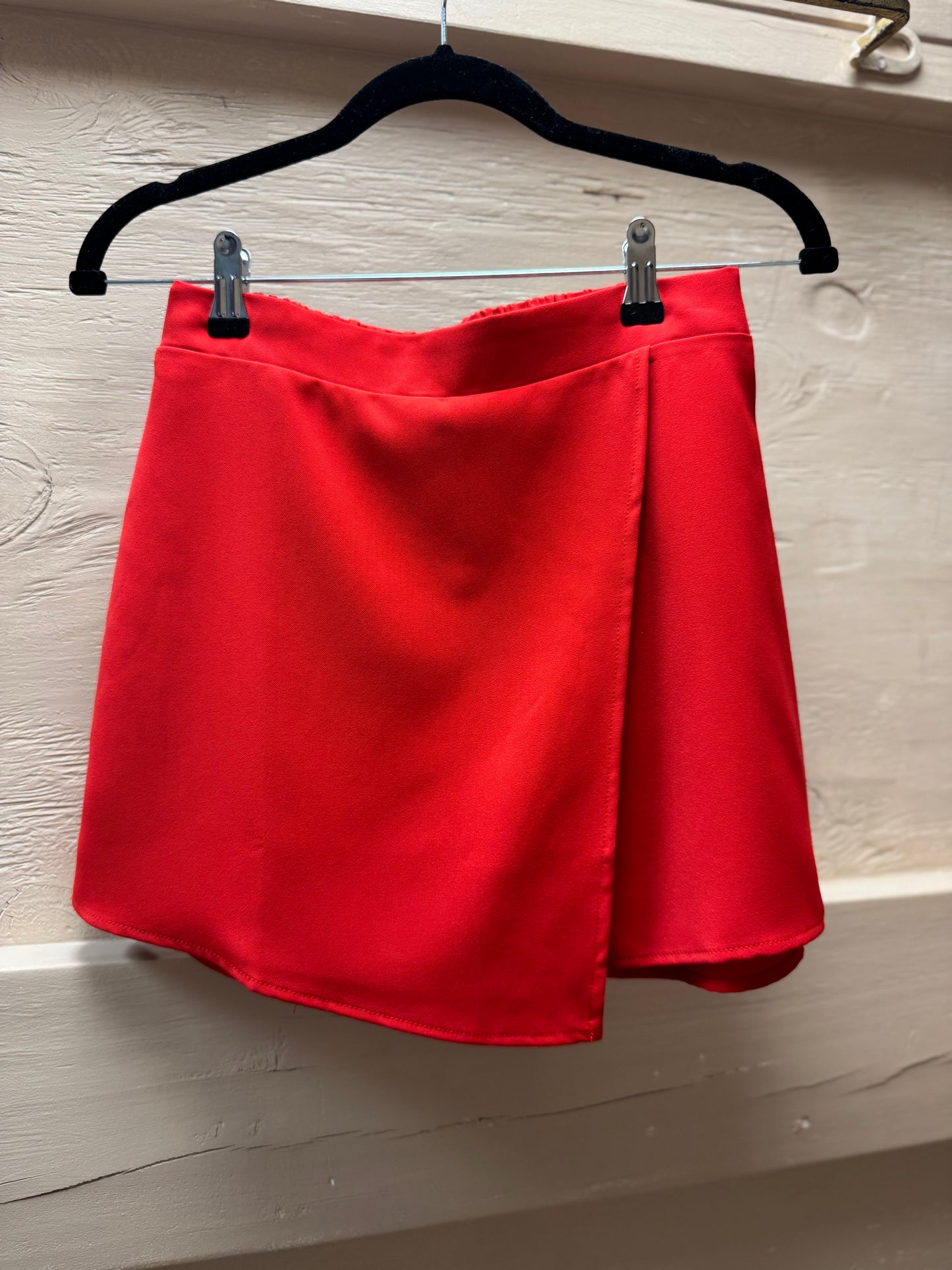 Red Silk Skort