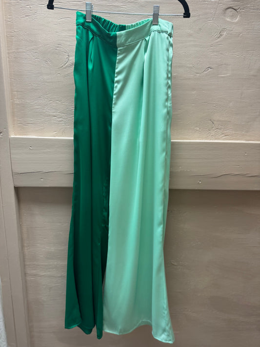 Two Sided Green Silk Pants