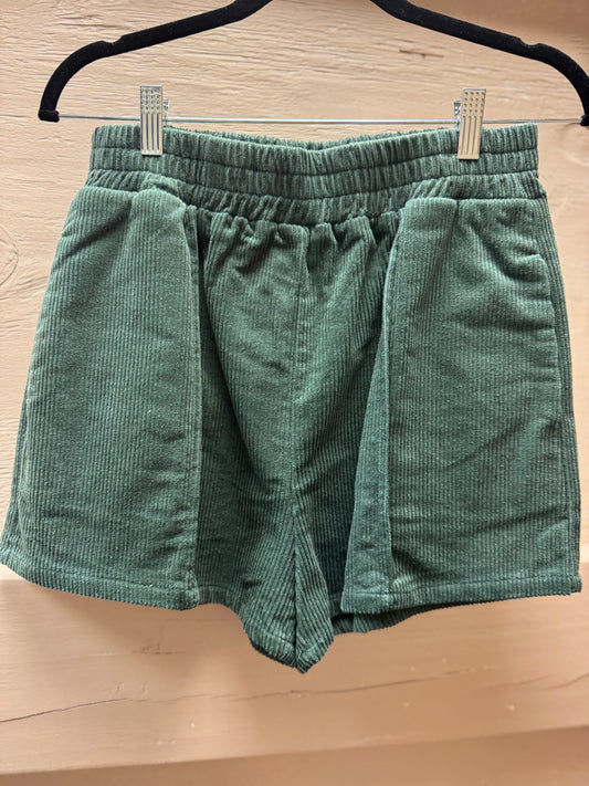 Green Suede Shorts