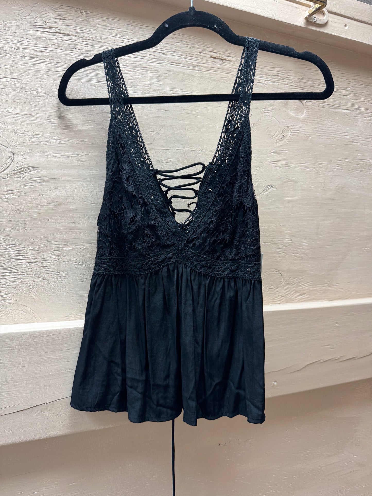 Preloved Lace Black Tank