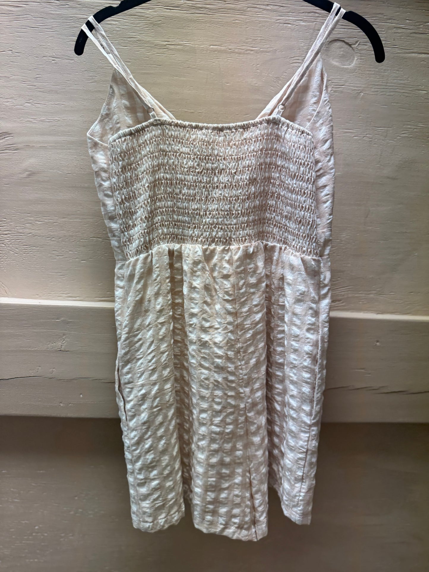 Beige Checkered Romper