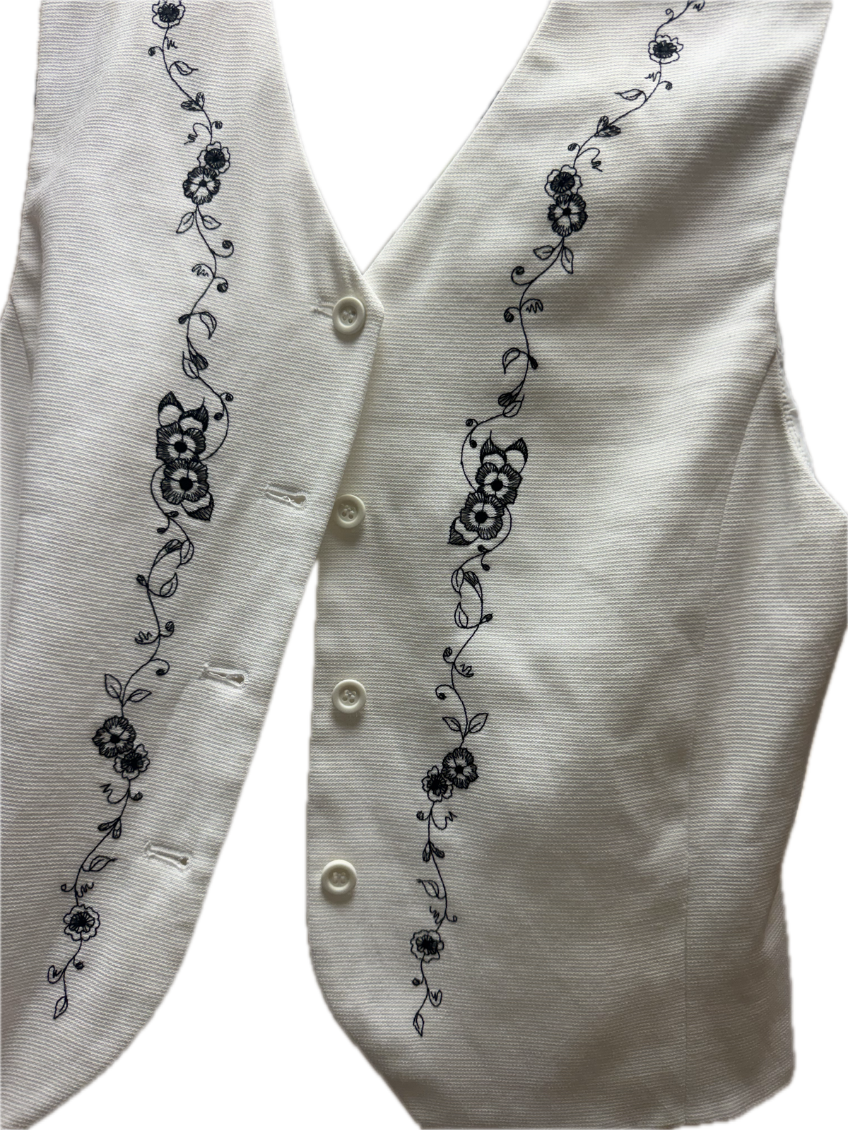 White embroidered vest