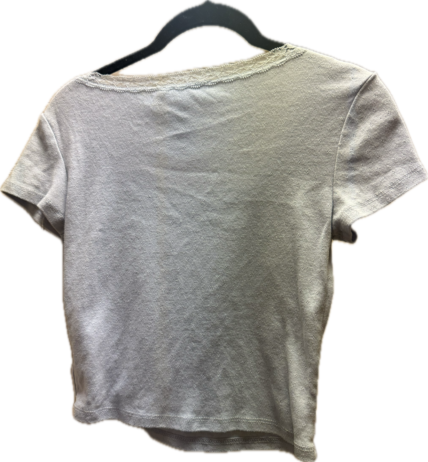 (M) light blue lace eyelet top