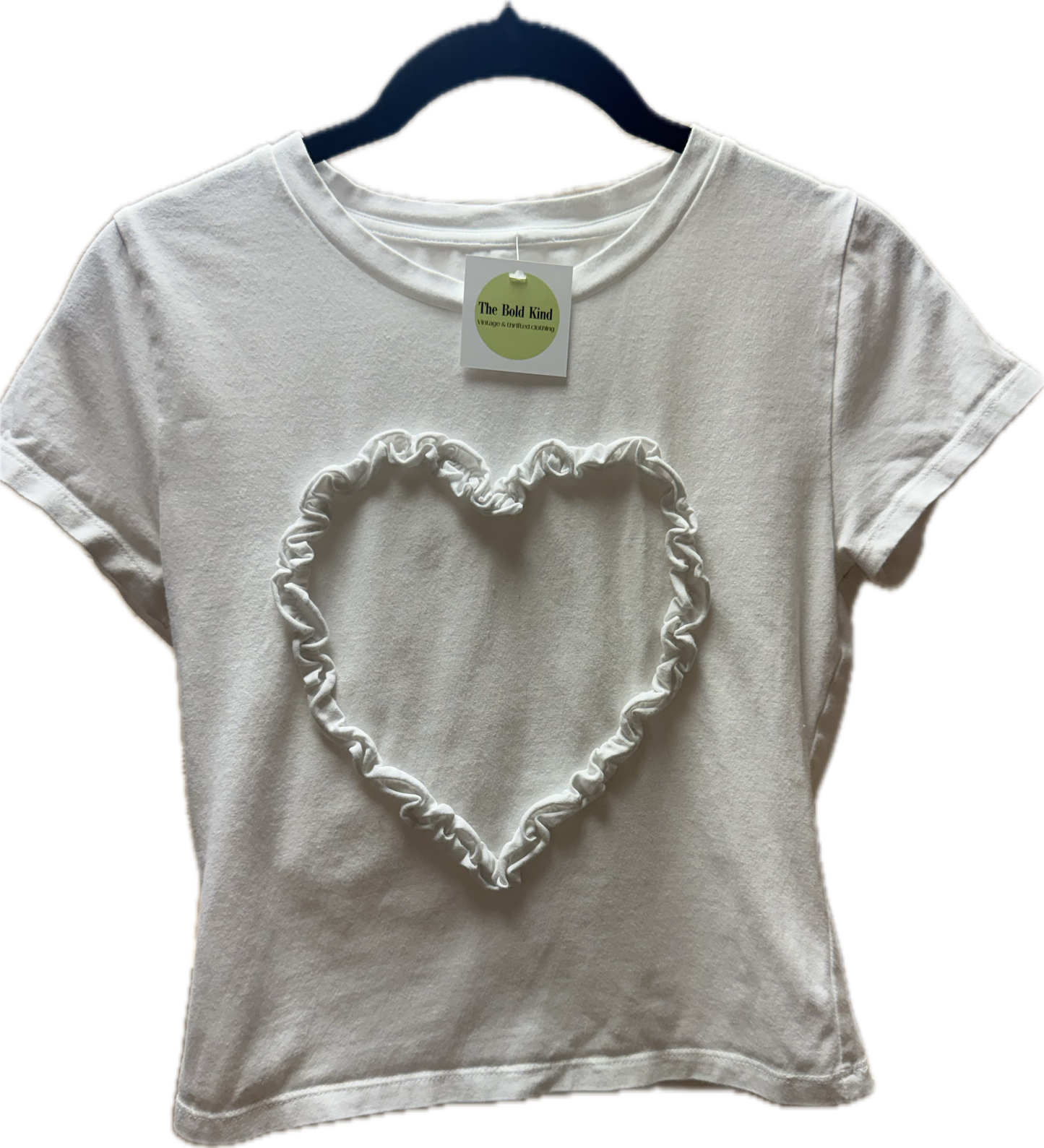 (S) ruffle heart baby tee