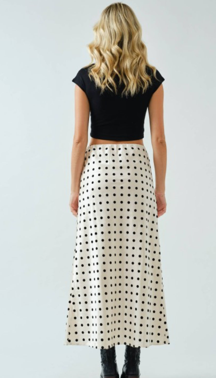 Polka Dot Satin Skirt