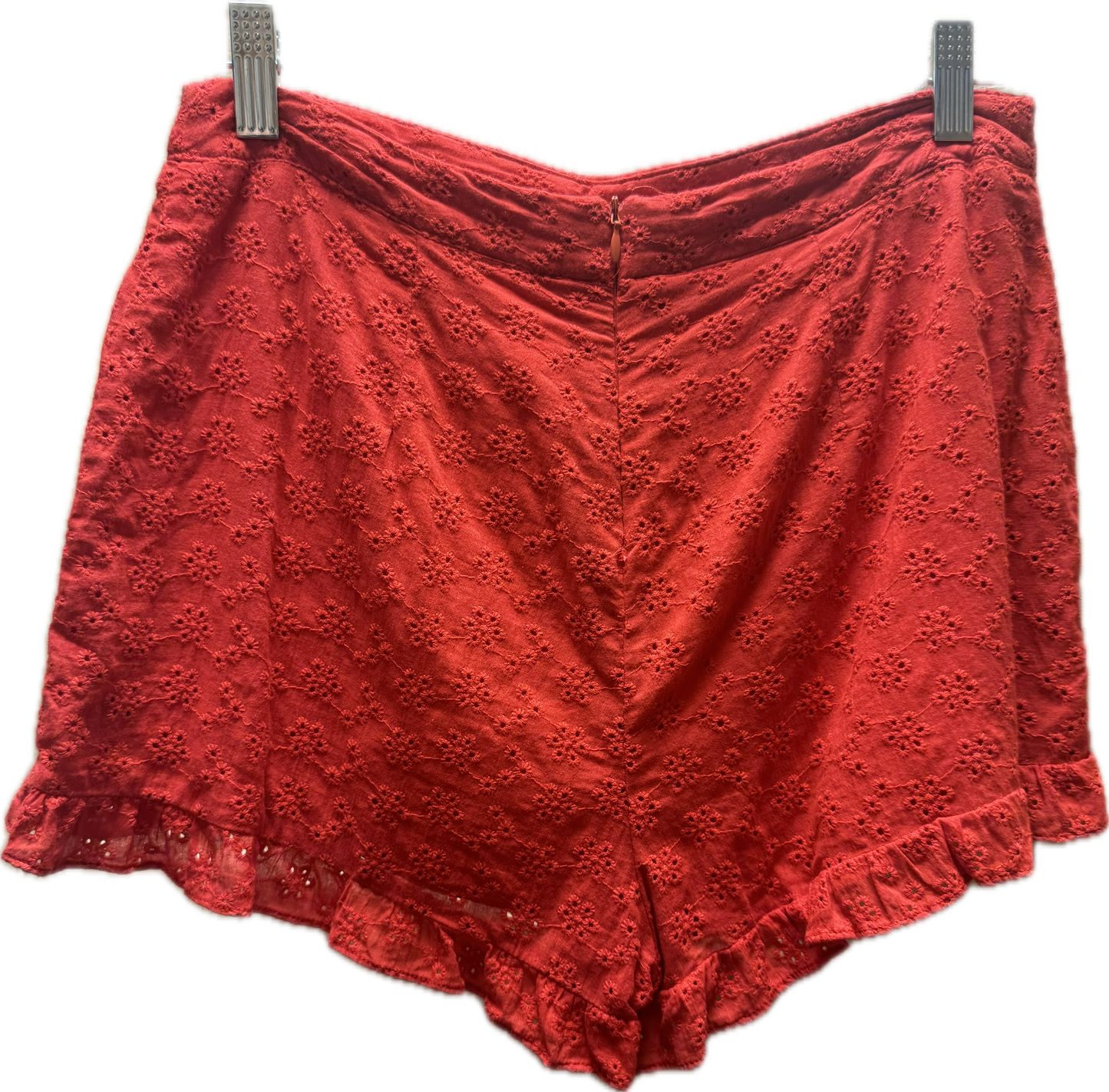 (S) Red Lace shorts Set
