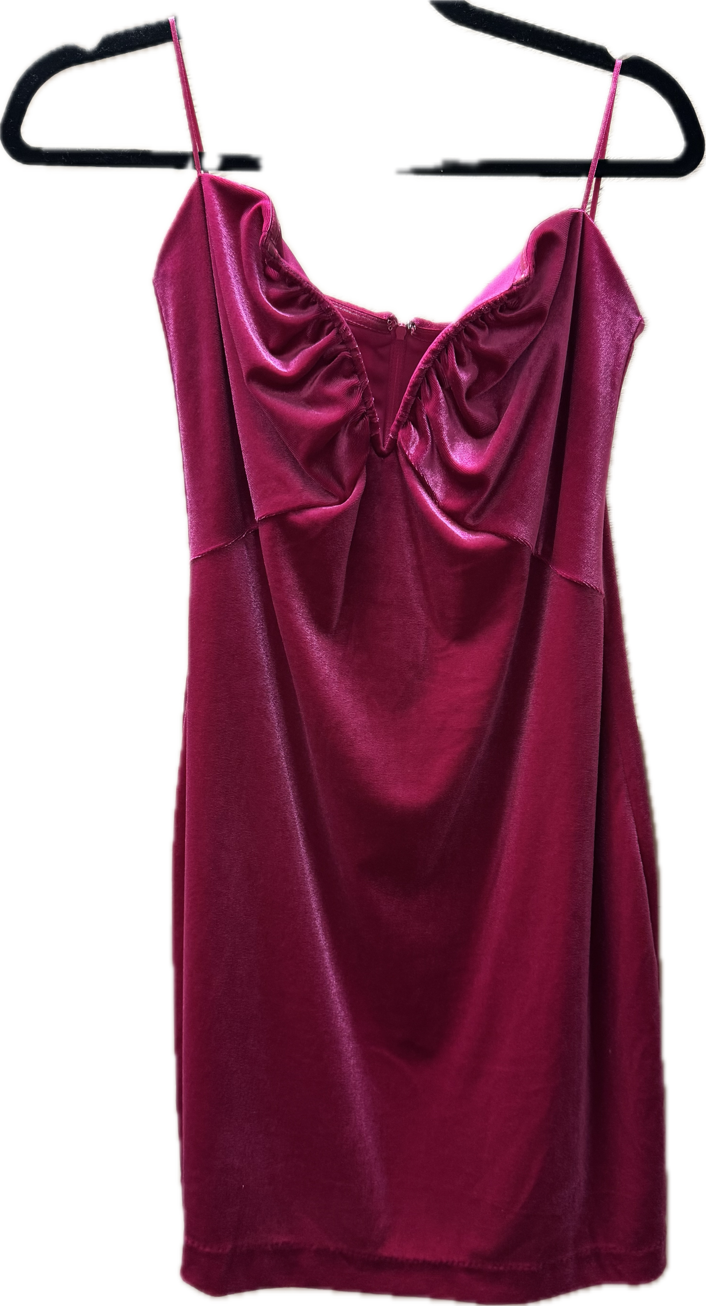 (M) Strapless Pink Velvet Dress