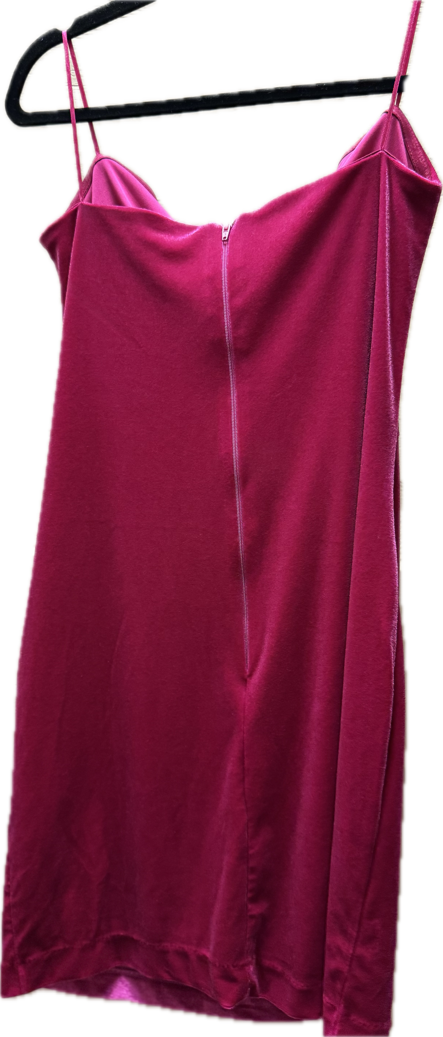 (M) Strapless Pink Velvet Dress