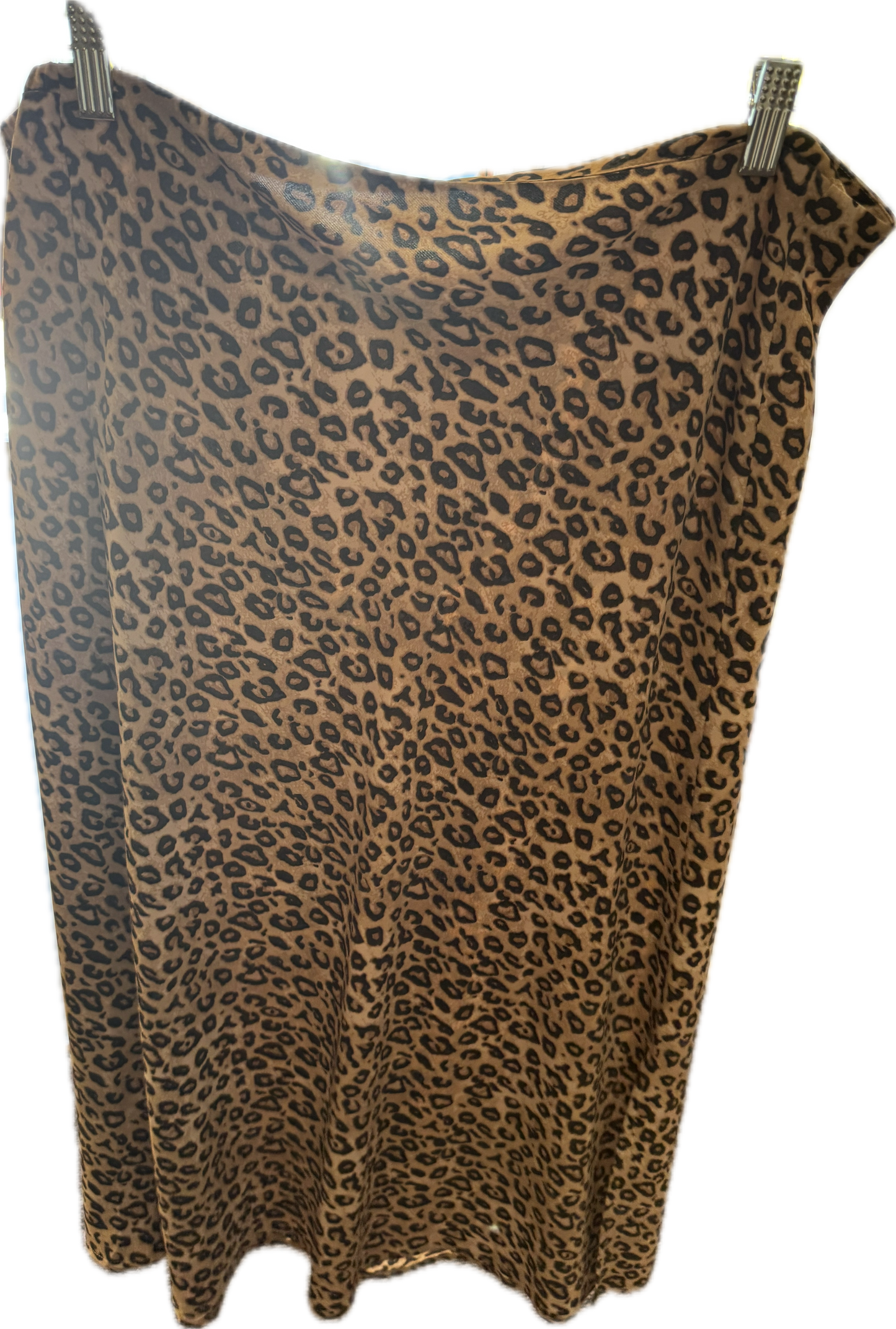 (2x) Curvy Leopard Silk Skirt