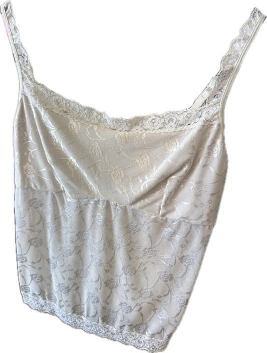 (L) White Lace Tank