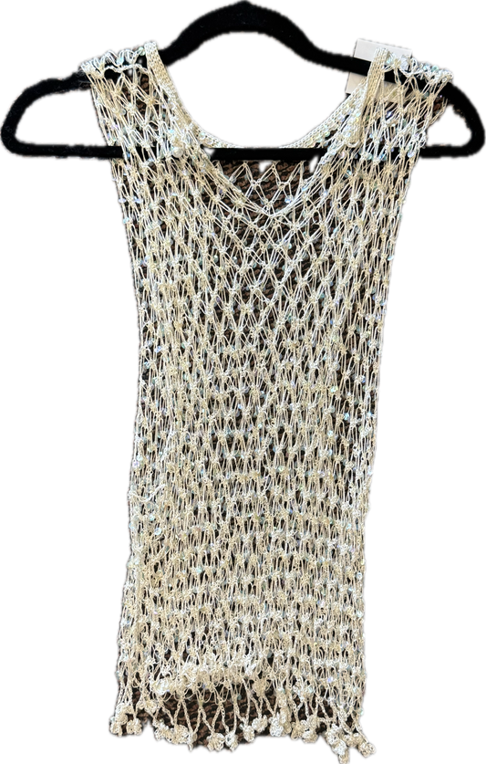 (S) Crochet Sequin overlay Tank