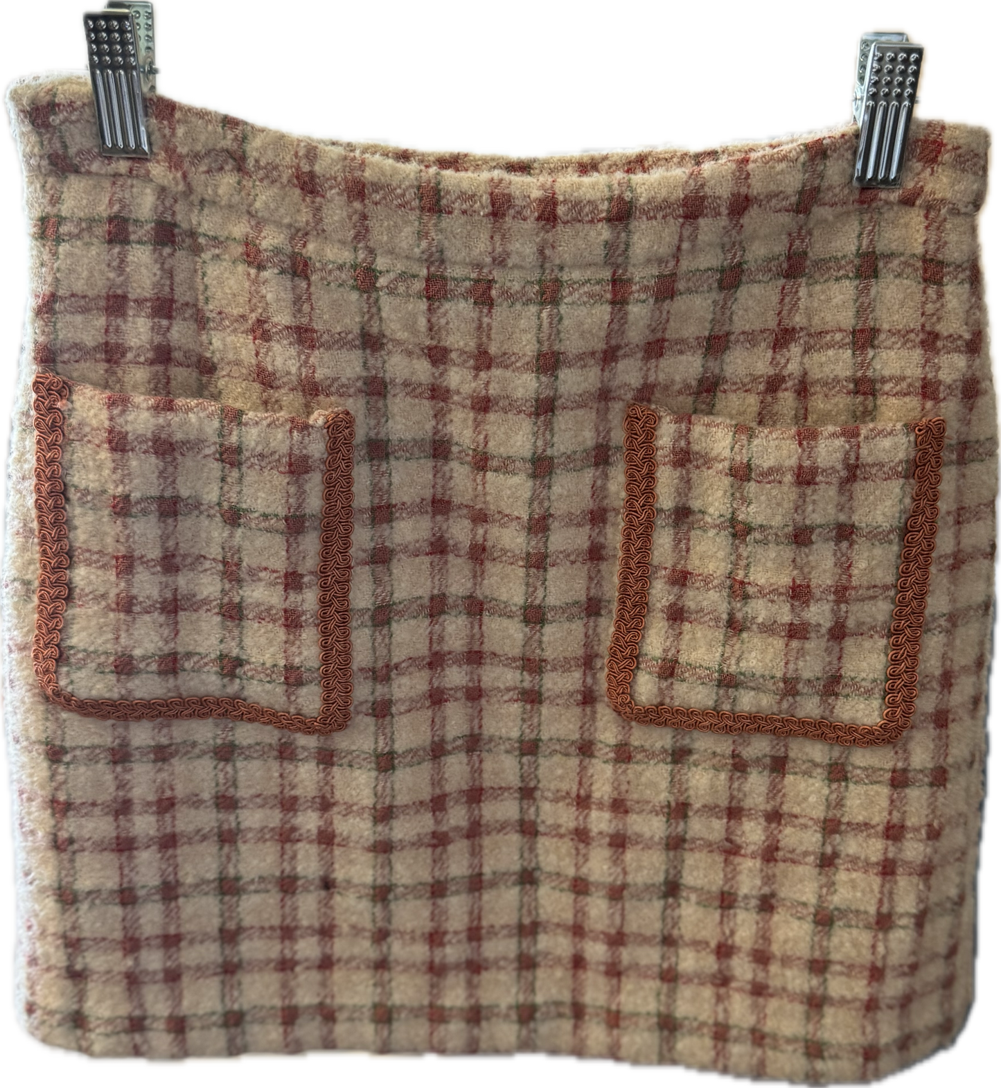 (S) Plaid Tweed Skirt