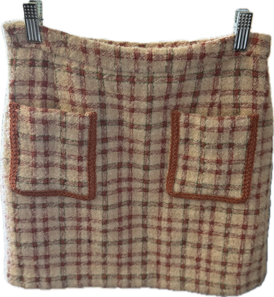 (S) Plaid Tweed Skirt