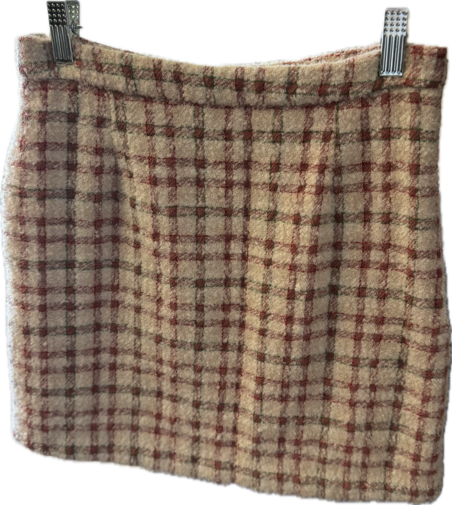 (S) Plaid Tweed Skirt