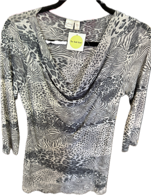 (L) Animal Print Top