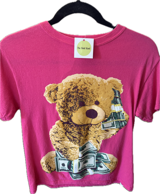 (XS) Hot Pink Teddy Graphic Tee