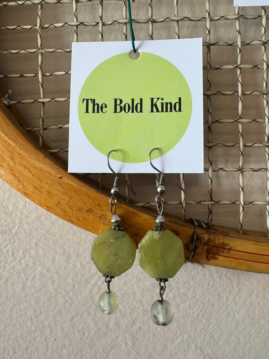 Green Bead Earrings