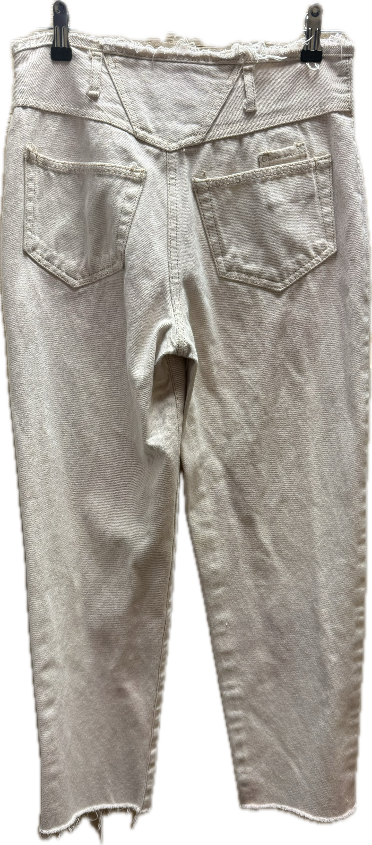 Medium Raw Hem Vintage Cream Jeans