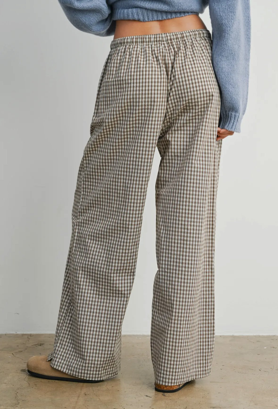 Brown Checkered Pants