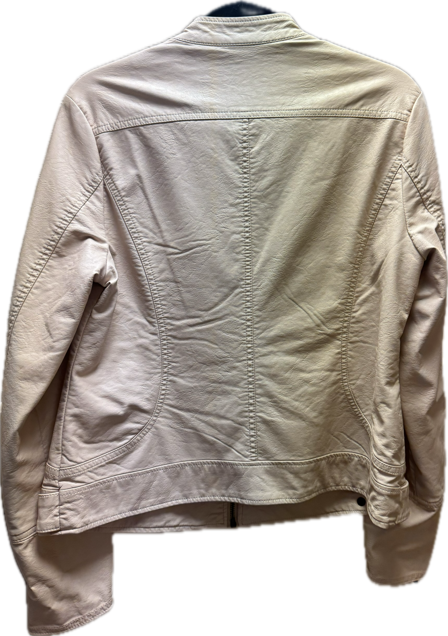 (L) Cream Pleather Jacket