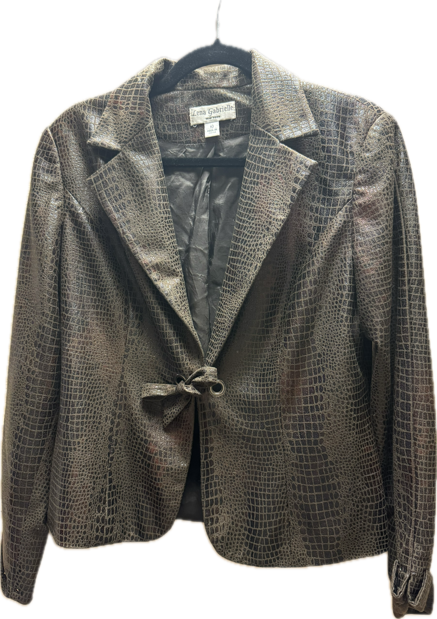 (M) Brown Tie Front Blazer Jacket