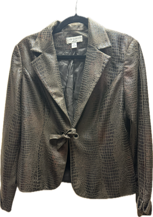 (M) Brown Tie Front Blazer Jacket
