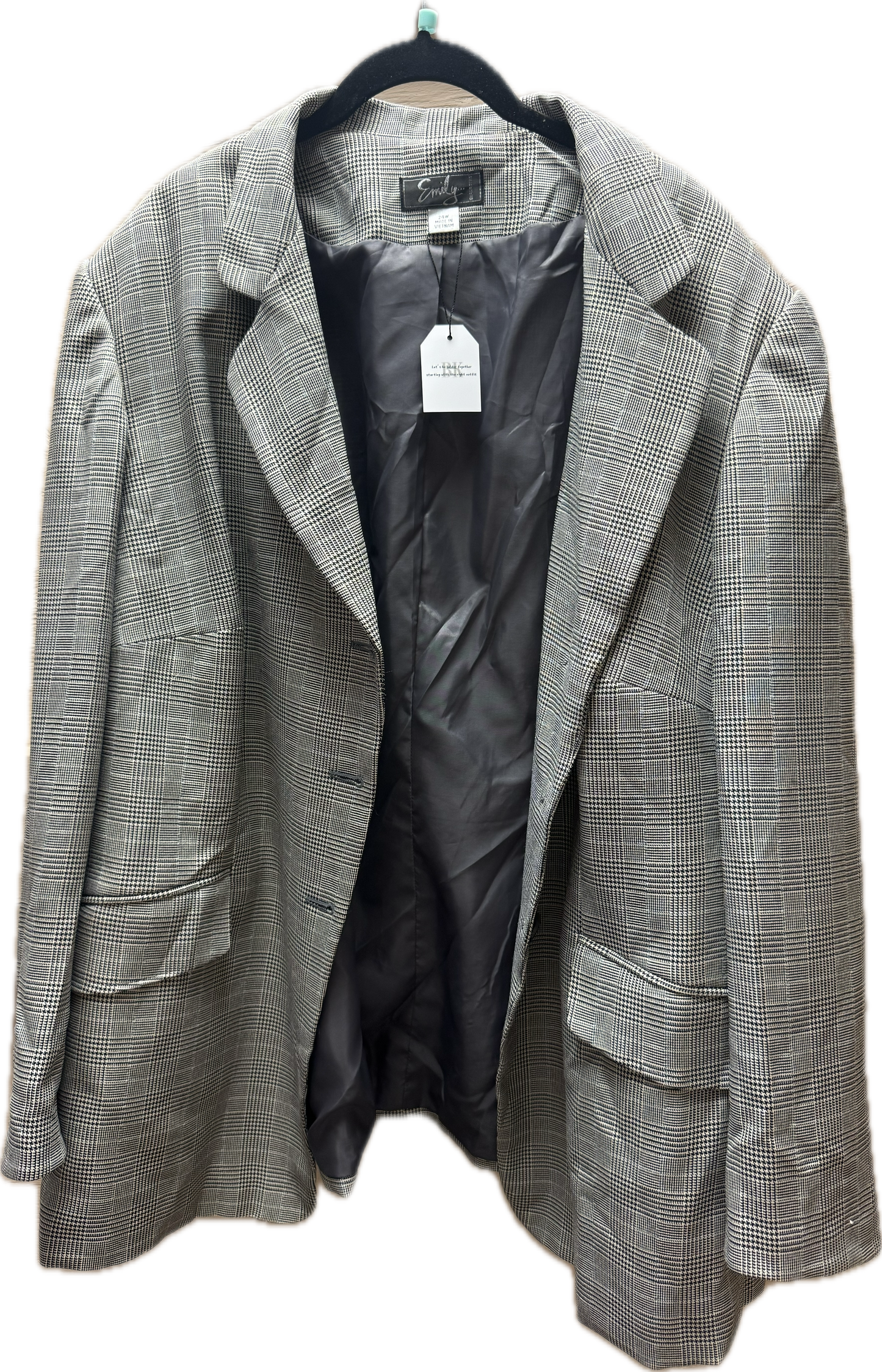 (3x) Plaid Blazer Jacket