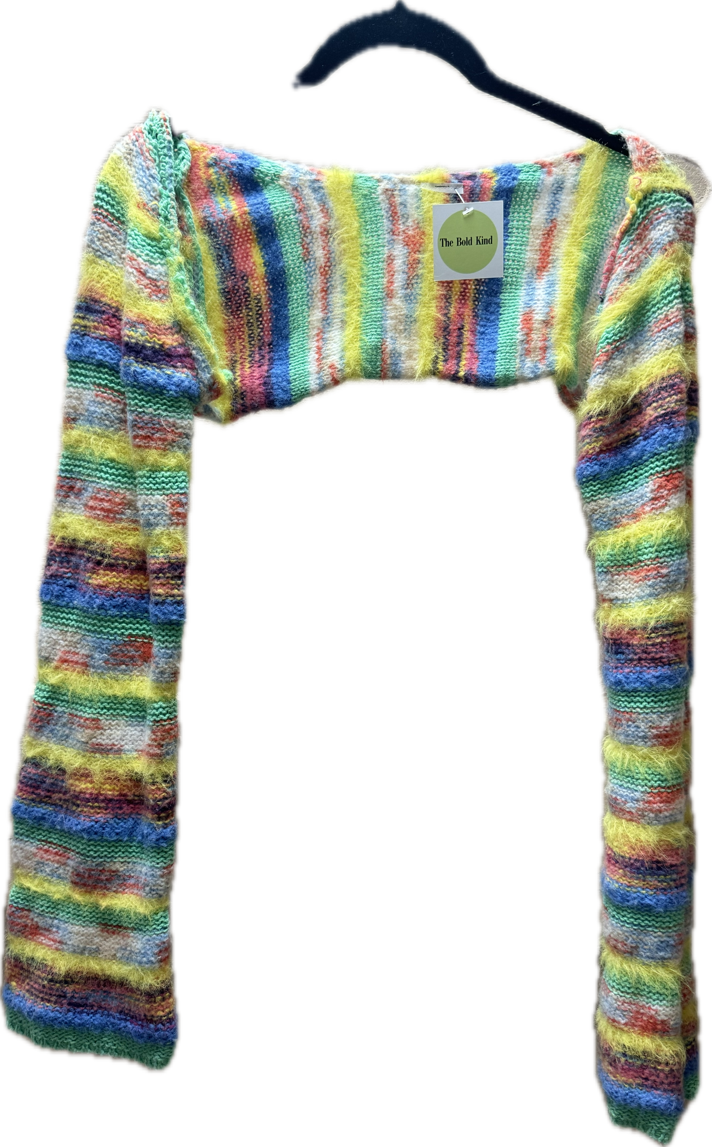 Rainbow Cropped Sweater Jacket