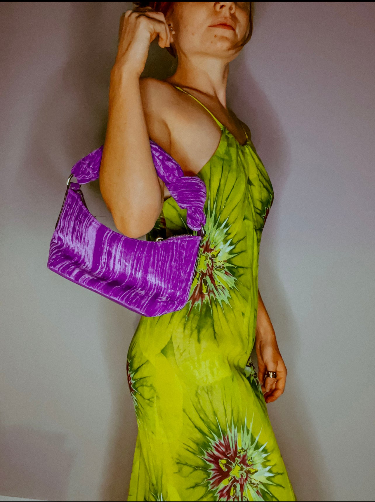 Preloved Purple velvet clutch
