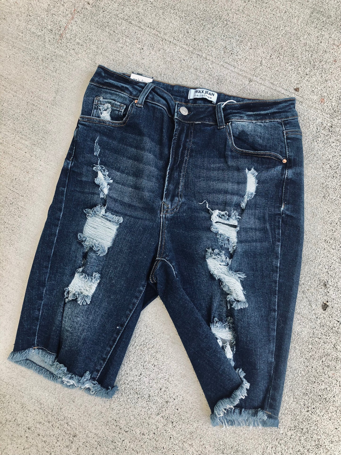 Curvy Mid Length Denim Shorts
