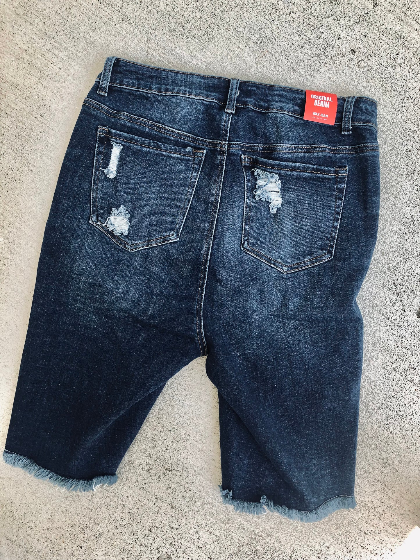 Curvy Mid Length Denim Shorts
