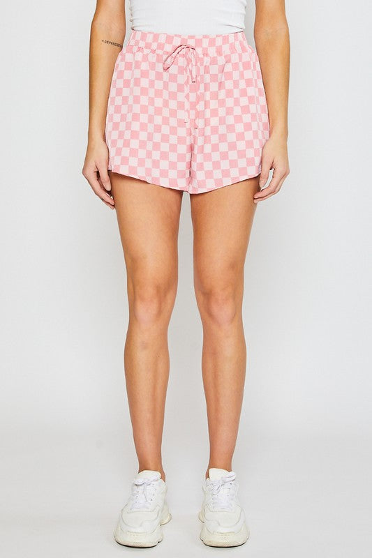 Pink Checkered Shorts
