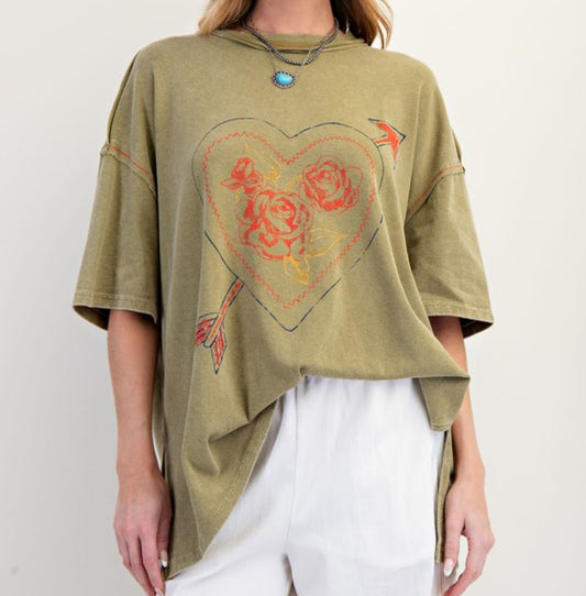 Olive Heart Tee