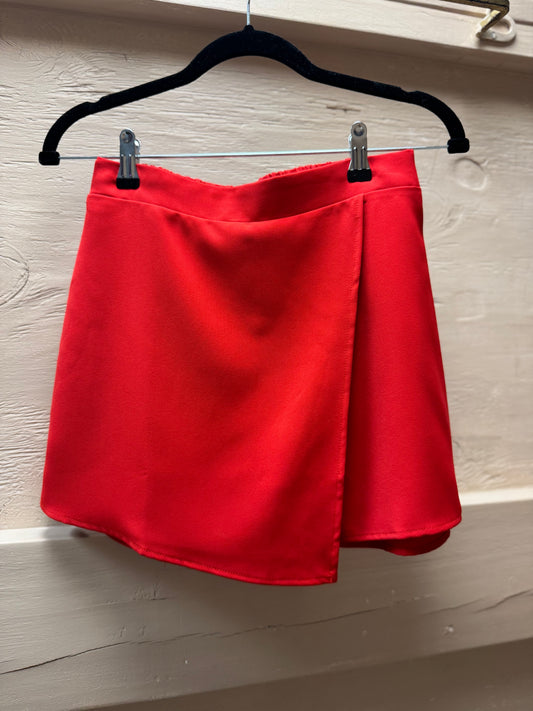 Red Silk Skort