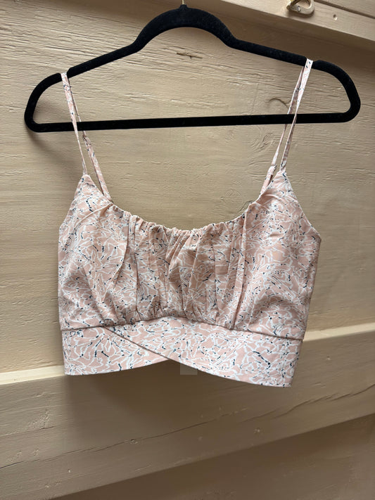 Pink Abstract Cropped Tank