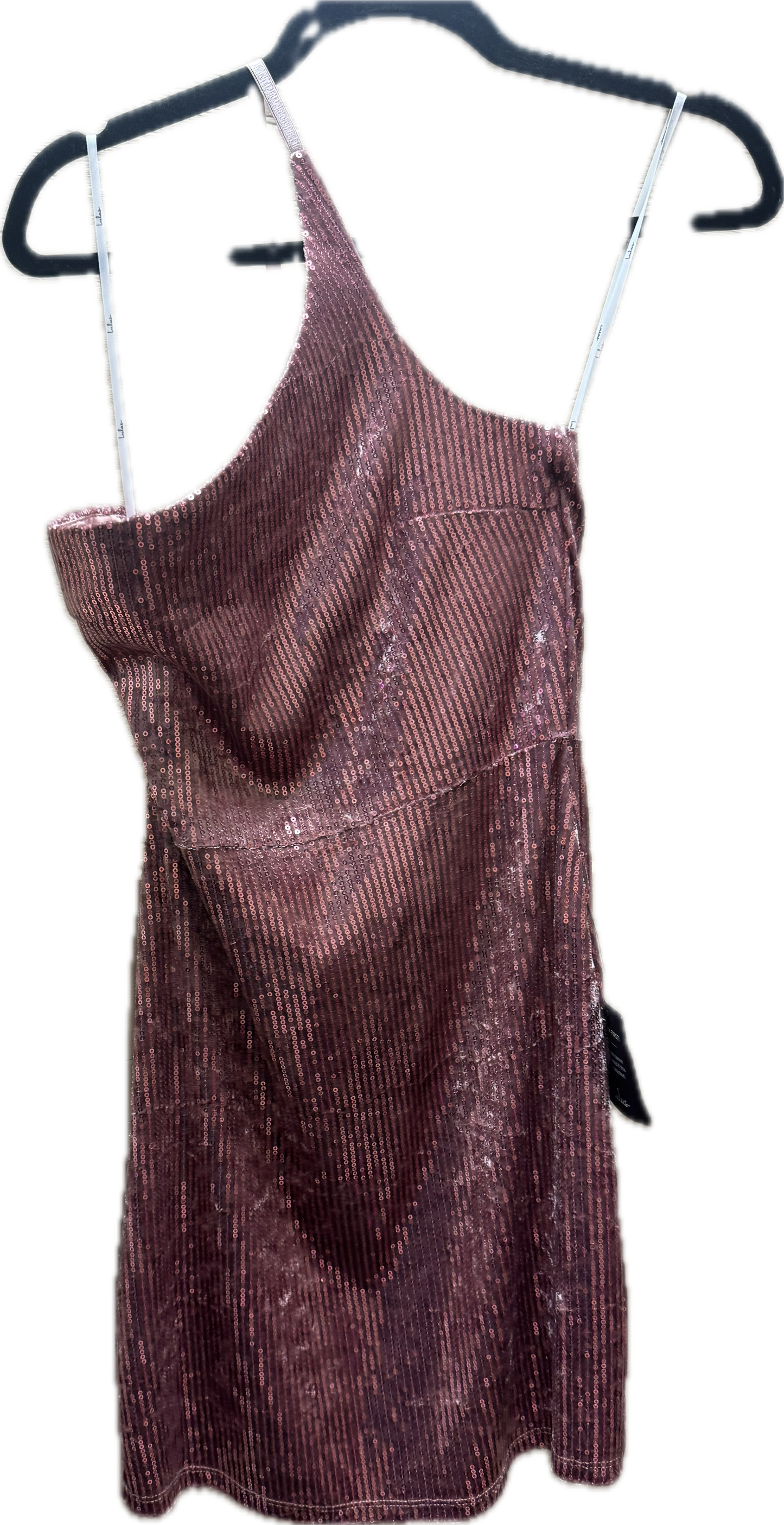 (S)  Pink Velvet Sequin Dress