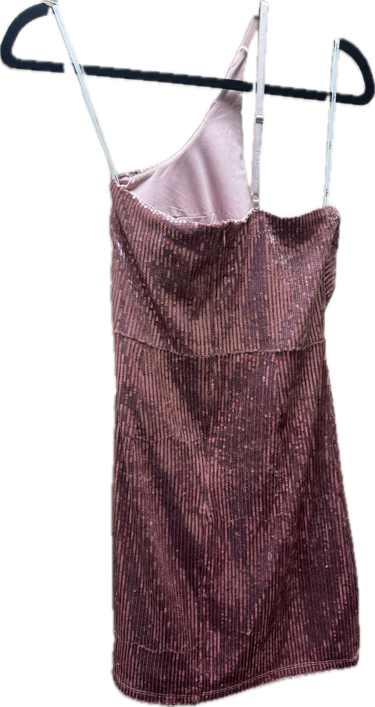 (S)  Pink Velvet Sequin Dress