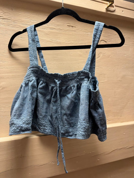 Preloved Denim Crop Top