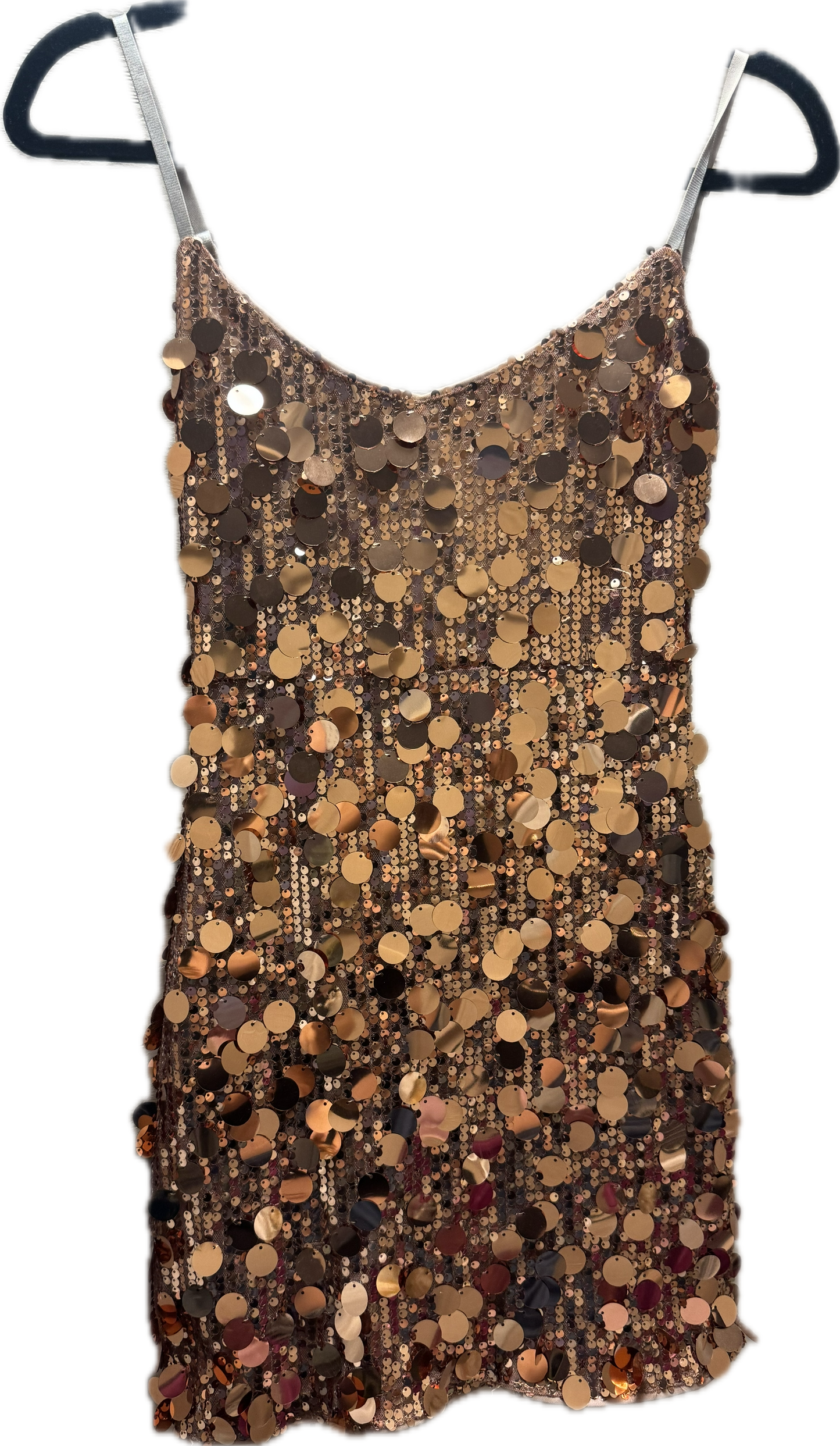 (S)Burnt orange Sequin Dress