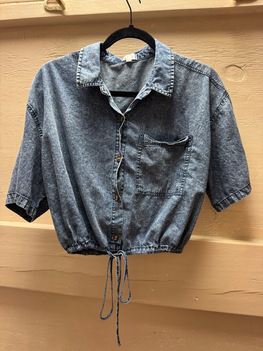 Preloved Denim Tie Top