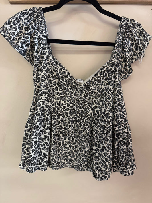 Preloved Leopard Print Blouse