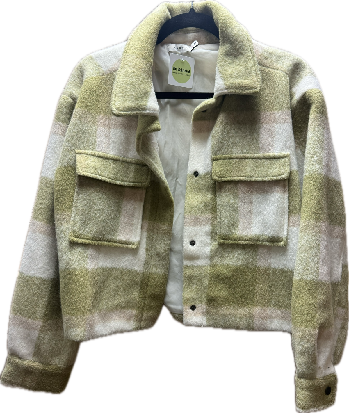 L Green and pink cropped jacket