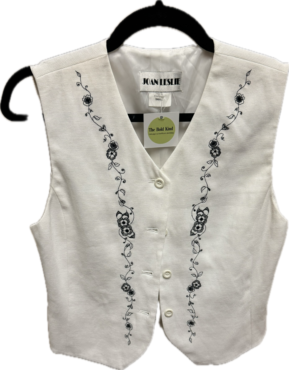 White embroidered vest