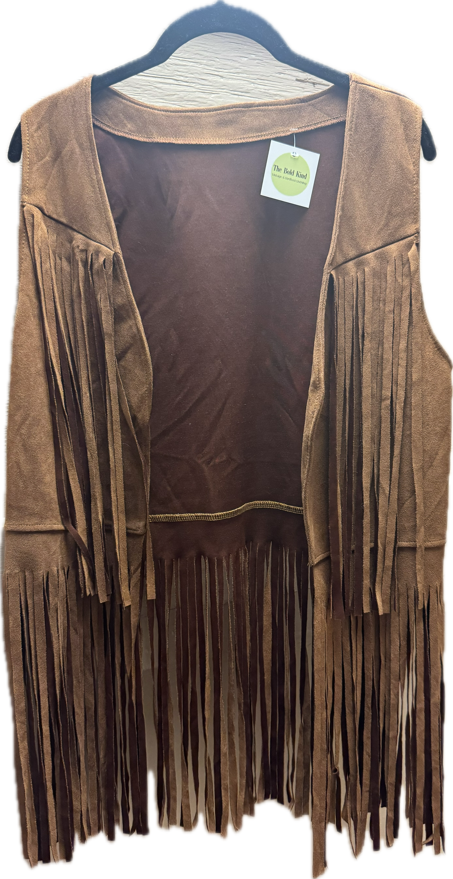 (M) Fringe suede vest
