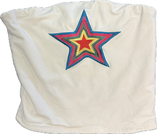 (S) Star embroidered tube top