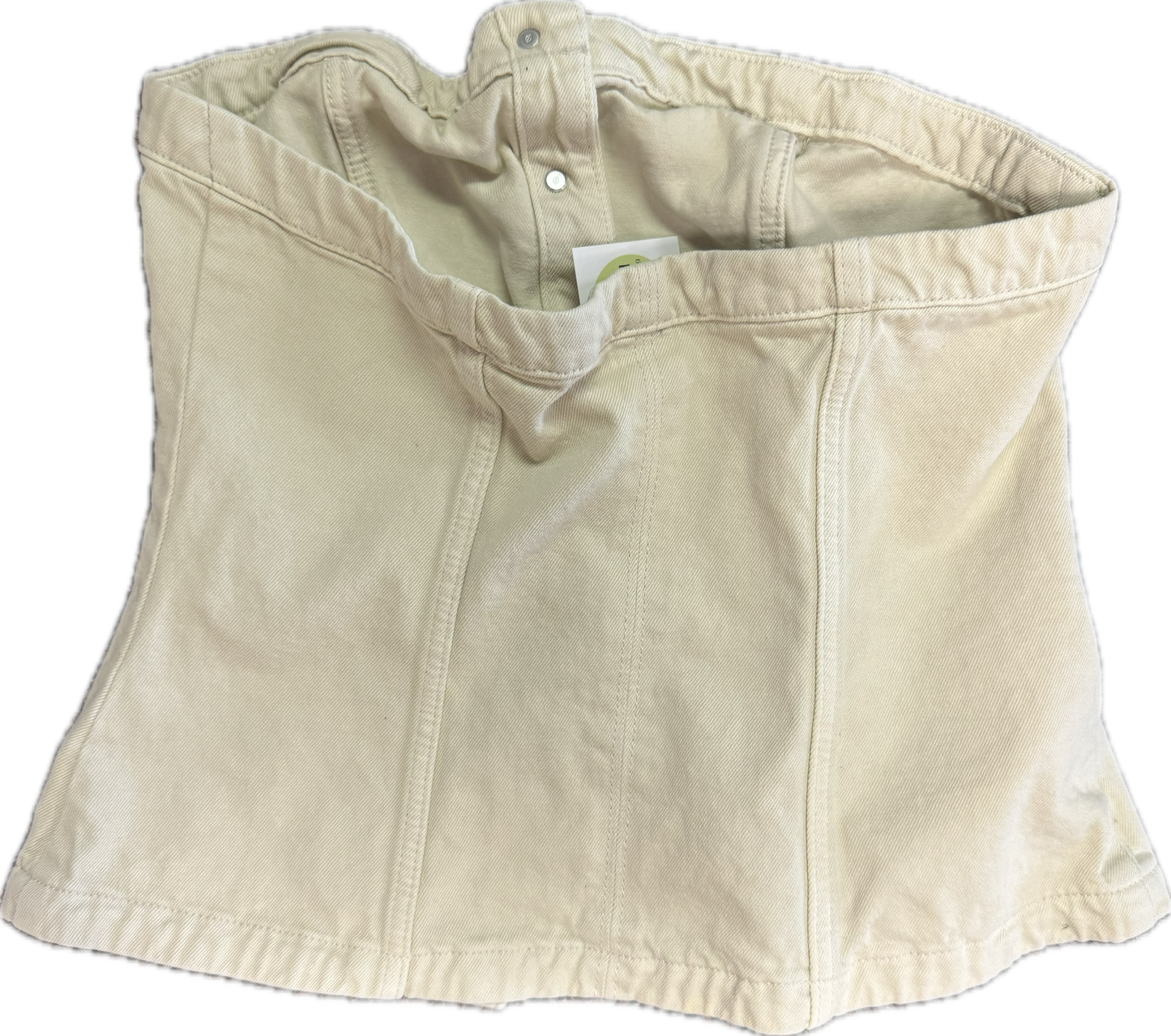 (M) cream denim strapless top