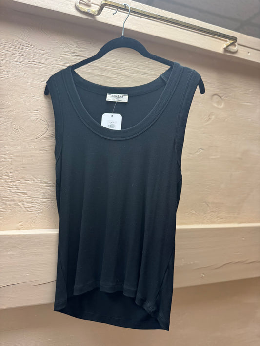 Black Ribbed Tank
